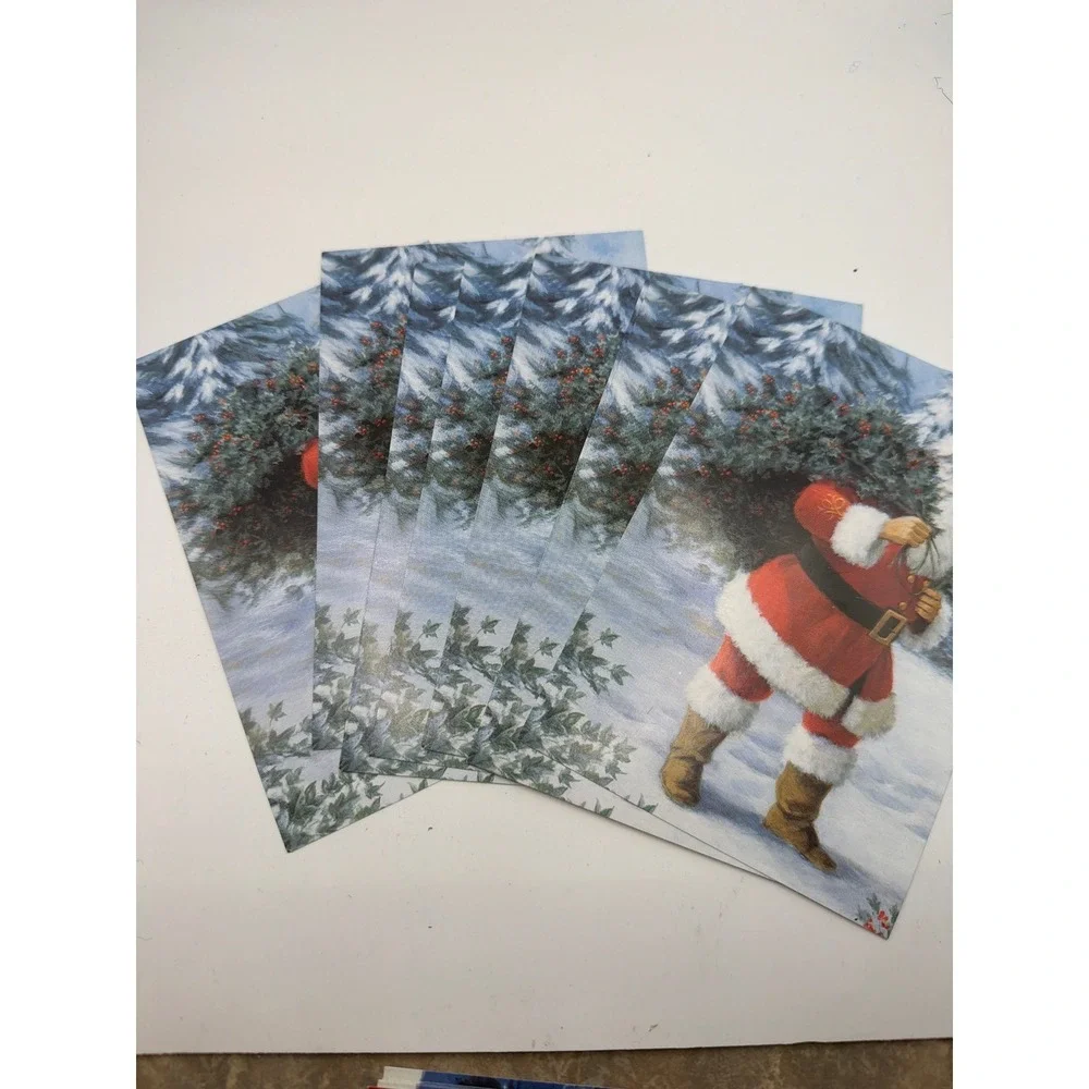 Vintage Christmas Postcard Lot Santa Claus Reindeer Teddy Bear DaySpring Unused